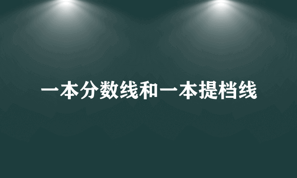 一本分数线和一本提档线