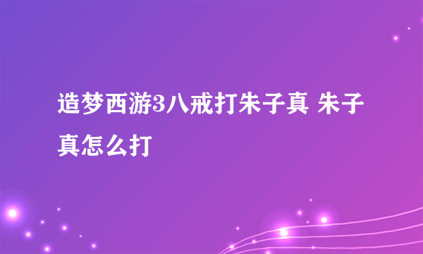 造梦西游3八戒打朱子真 朱子真怎么打