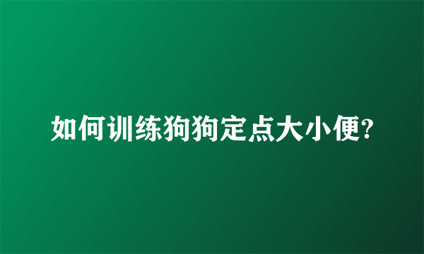 如何训练狗狗定点大小便?