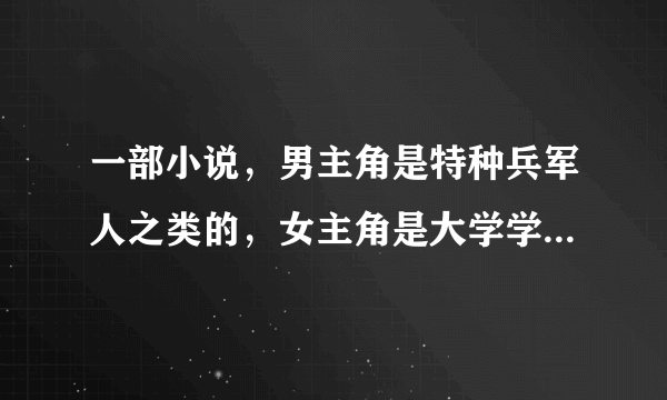 一部小说，男主角是特种兵军人之类的，女主角是大学学生。一开始女主