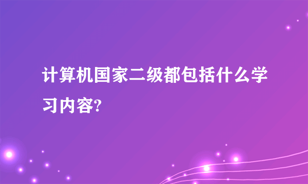 计算机国家二级都包括什么学习内容?