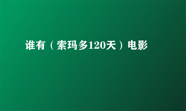 谁有（索玛多120天）电影