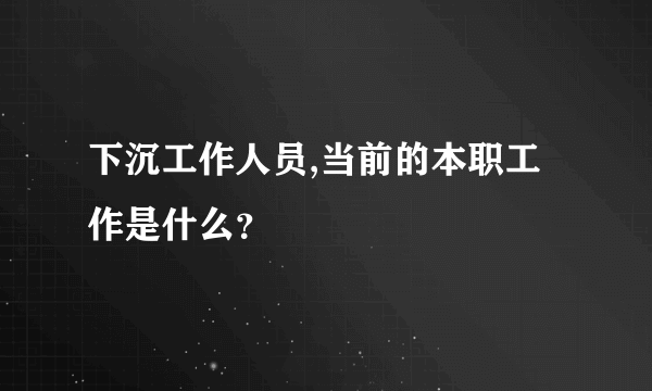 下沉工作人员,当前的本职工作是什么？