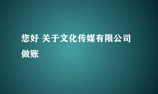 您好 关于文化传媒有限公司做账