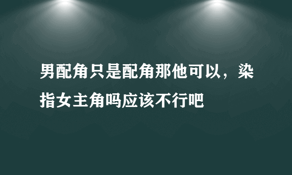 男配角只是配角那他可以，染指女主角吗应该不行吧