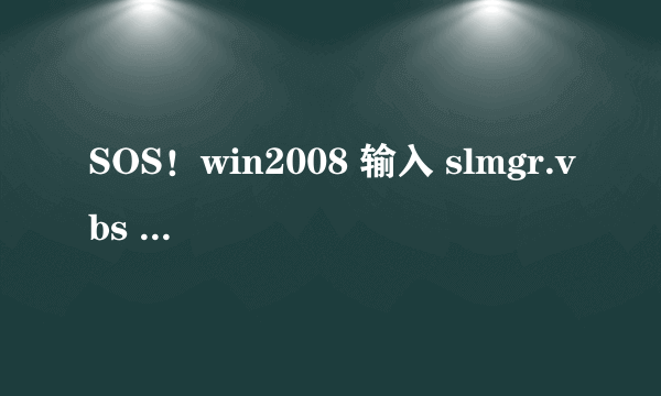 SOS！win2008 输入 slmgr.vbs -rearm 重置期限无效 ！1