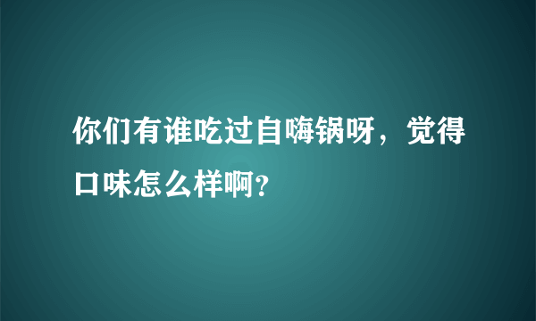 你们有谁吃过自嗨锅呀，觉得口味怎么样啊？