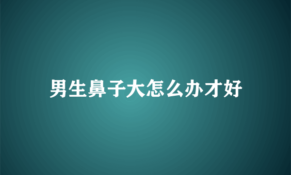 男生鼻子大怎么办才好