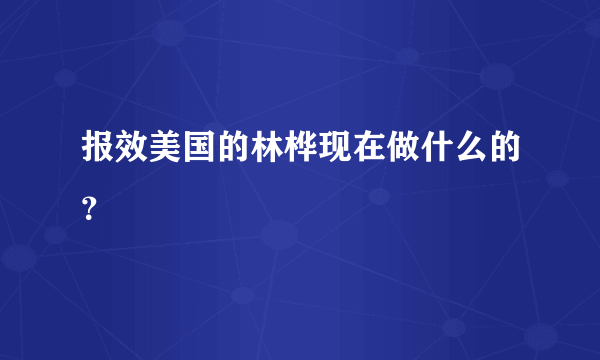 报效美国的林桦现在做什么的？