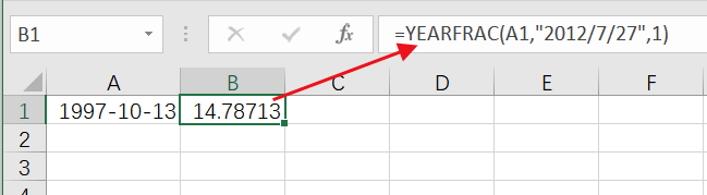excel中的yearfrac函数算出来为什么是错的？