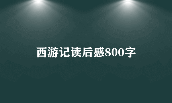 西游记读后感800字