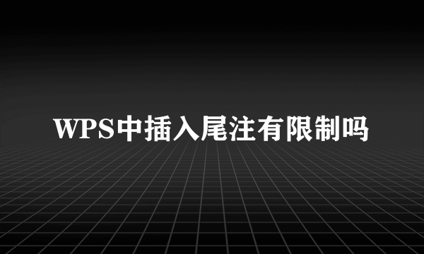 WPS中插入尾注有限制吗