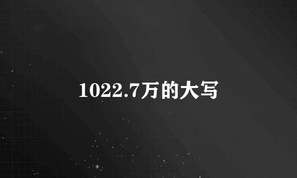 1022.7万的大写