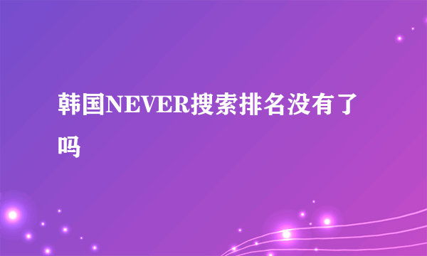 韩国NEVER搜索排名没有了吗