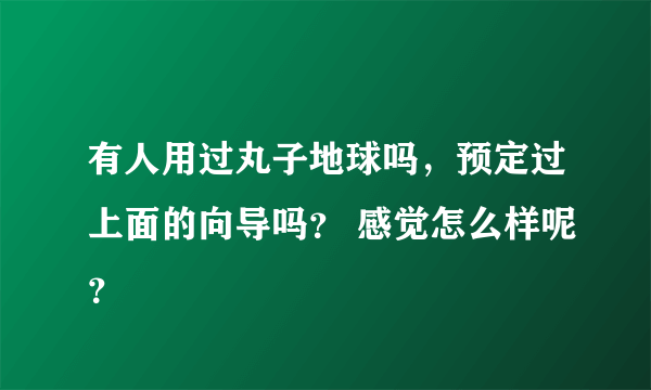 有人用过丸子地球吗，预定过上面的向导吗？ 感觉怎么样呢？