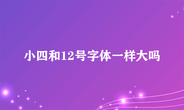 小四和12号字体一样大吗