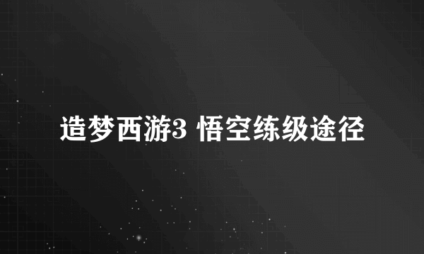 造梦西游3 悟空练级途径