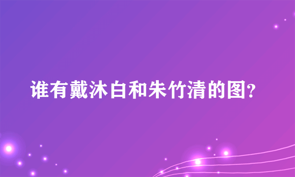 谁有戴沐白和朱竹清的图？