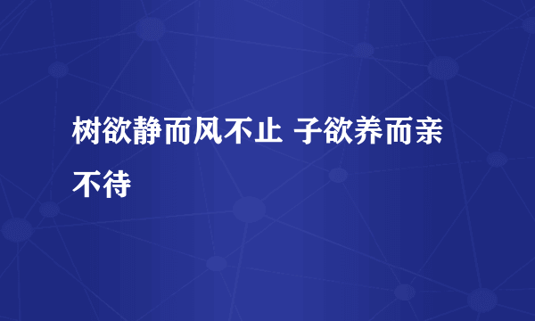 树欲静而风不止 子欲养而亲不待