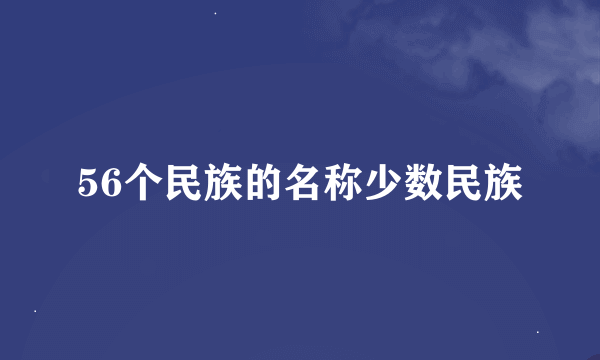 56个民族的名称少数民族