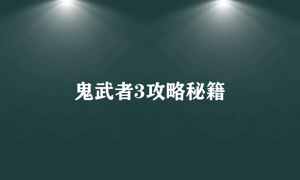 鬼武者3攻略秘籍