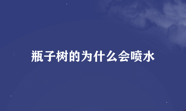 瓶子树的为什么会喷水