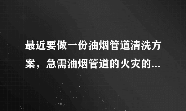 最近要做一份油烟管道清洗方案，急需油烟管道的火灾的调查报告和案例分析