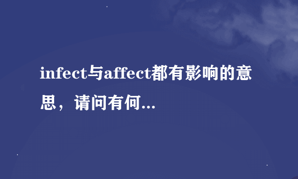 infect与affect都有影响的意思，请问有何区别？谢谢