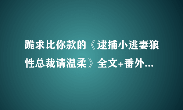 跪求比你款的《逮捕小逃妻狼性总裁请温柔》全文+番外！！！全文，尤其是1860章以后的。谢谢！！！