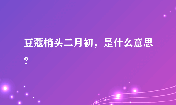 豆蔻梢头二月初，是什么意思？