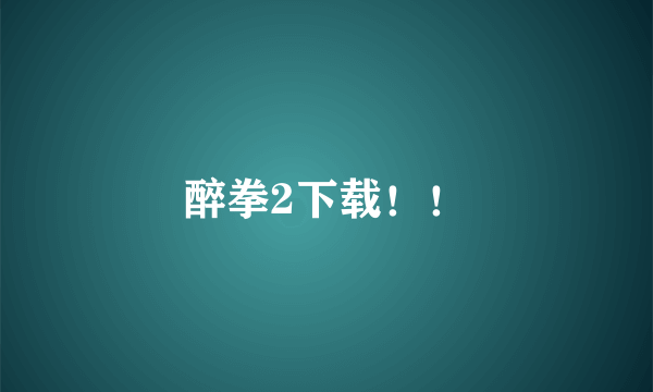 醉拳2下载！！