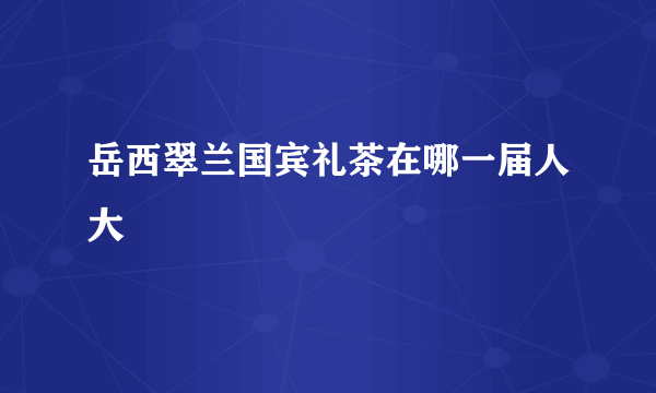 岳西翠兰国宾礼茶在哪一届人大