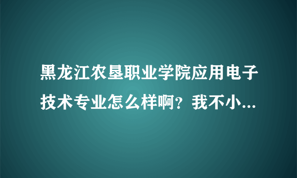 黑龙江农垦职业学院应用电子技术专业怎么样啊？我不小心被录取了这个，可一点心理都没有、怎么办呢？