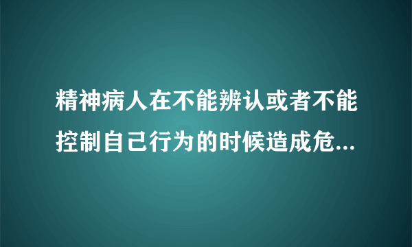 精神病人在不能辨认或者不能控制自己行为的时候造成危害结果，或者是什么意思