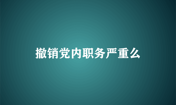 撤销党内职务严重么