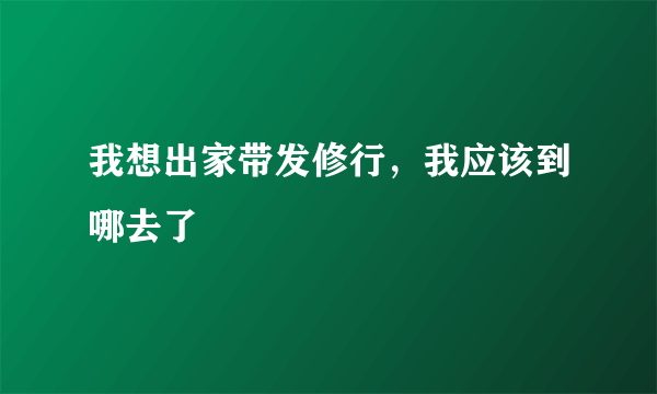 我想出家带发修行，我应该到哪去了