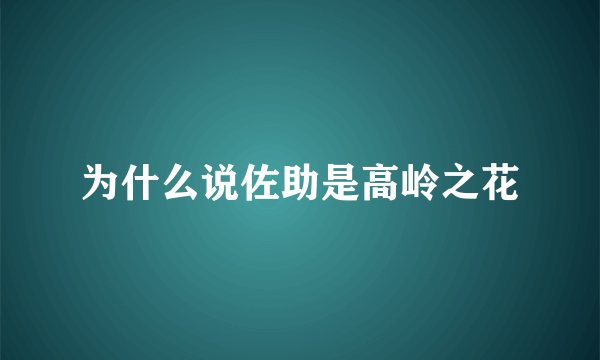 为什么说佐助是高岭之花