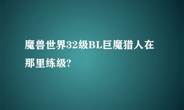 魔兽世界32级BL巨魔猎人在那里练级?