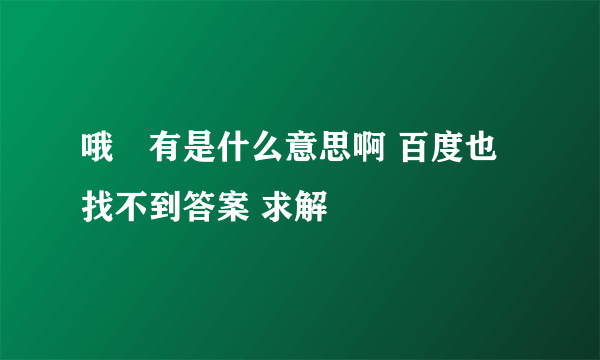 哦鞥有是什么意思啊 百度也找不到答案 求解