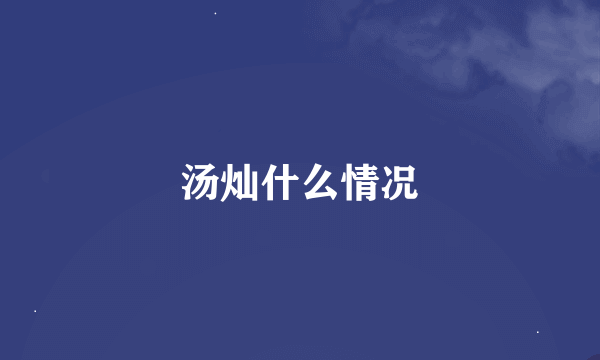 汤灿什么情况