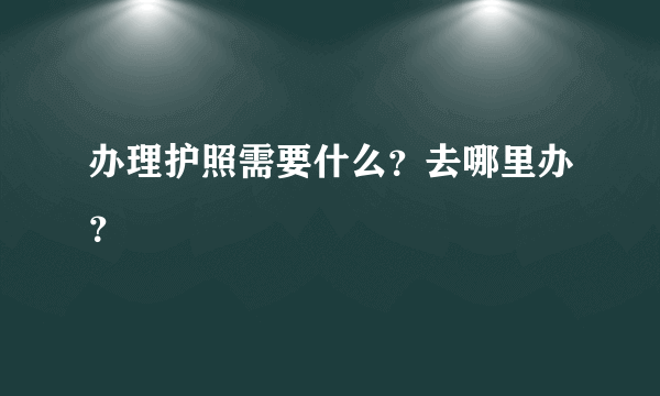 办理护照需要什么？去哪里办？