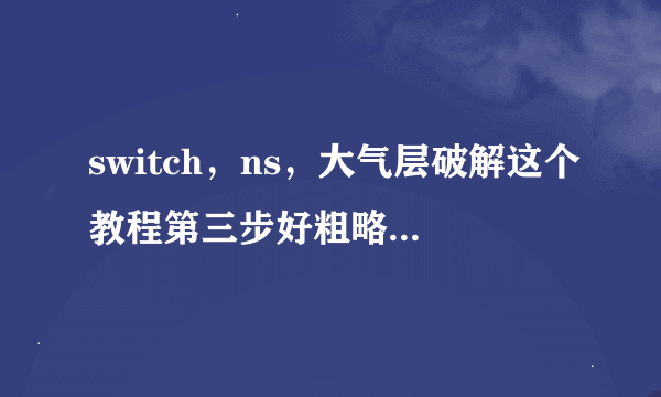 switch，ns，大气层破解这个教程第三步好粗略看不懂，怎么短接？