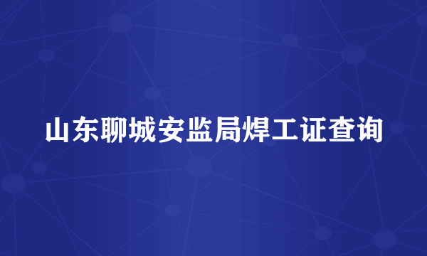 山东聊城安监局焊工证查询