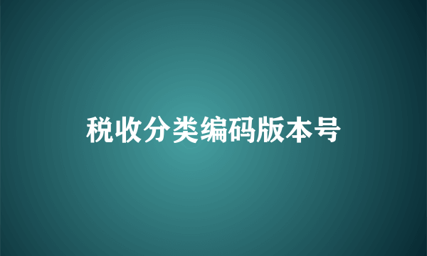 税收分类编码版本号