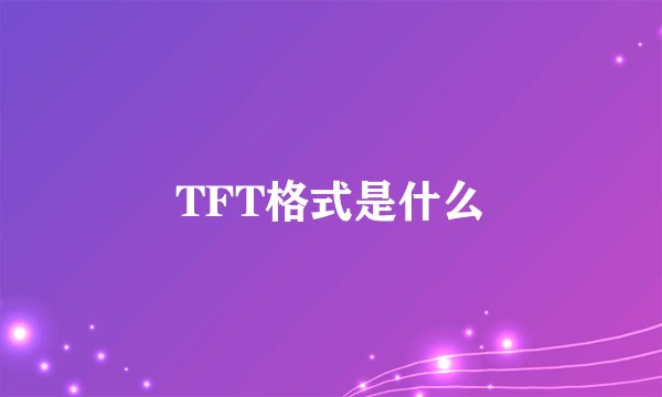 TFT格式是什么