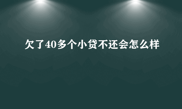 欠了40多个小贷不还会怎么样