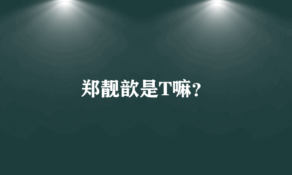 郑靓歆是T嘛？