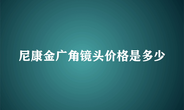 尼康金广角镜头价格是多少