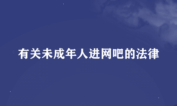 有关未成年人进网吧的法律