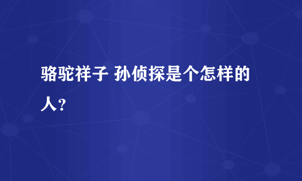 骆驼祥子 孙侦探是个怎样的人？